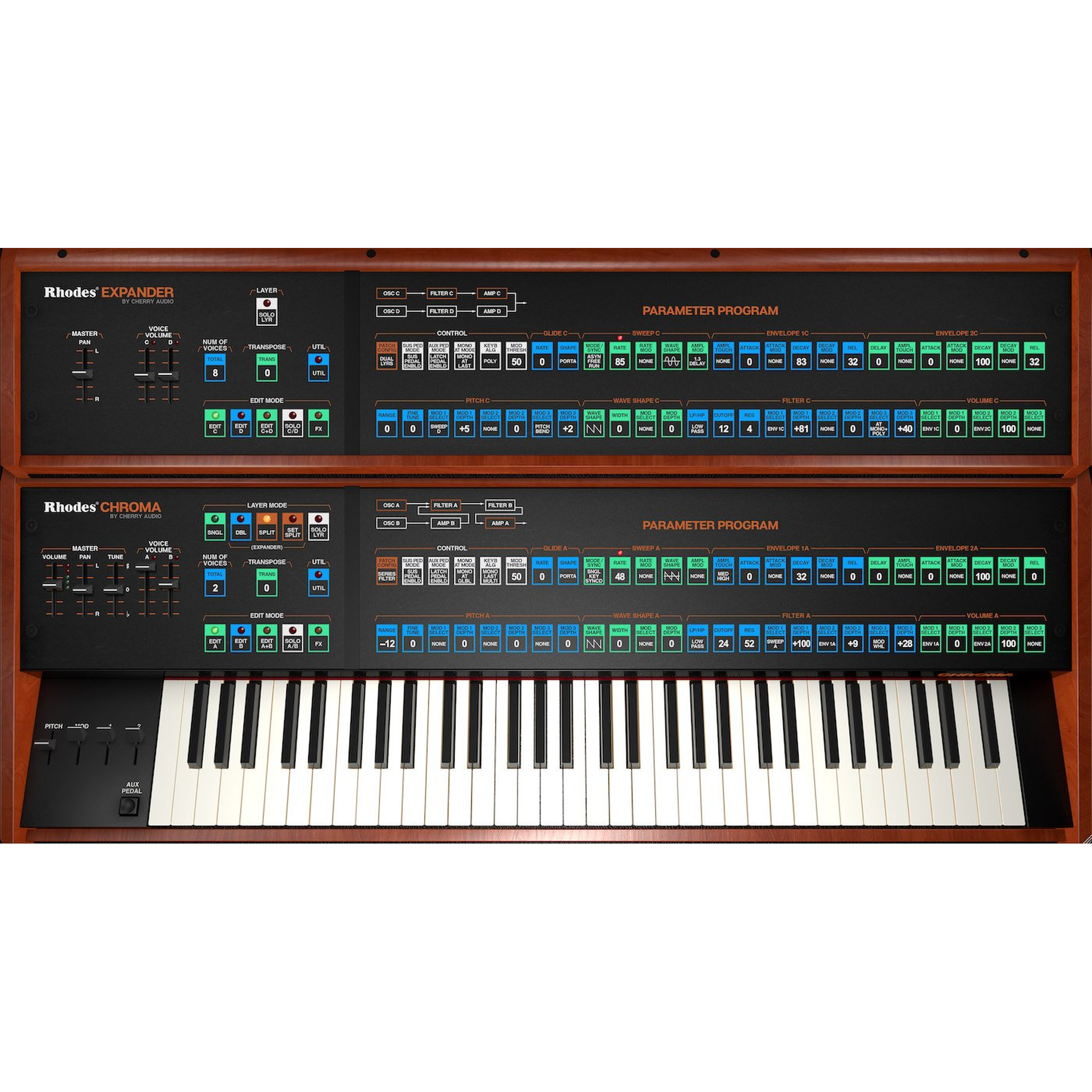 Rhodes Chroma Synthesizer interface